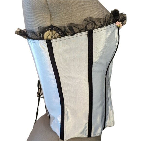 Women's NWT Empire Intimates Light Blue Lace Up Overbust Corset, Size 40 - Picture 2 of 7